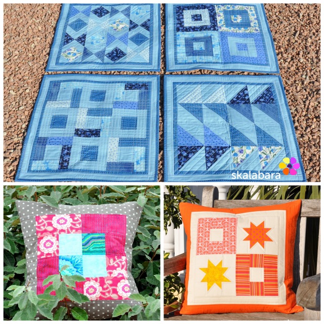 2015 quilts and pillows - blue and orange by skalabara