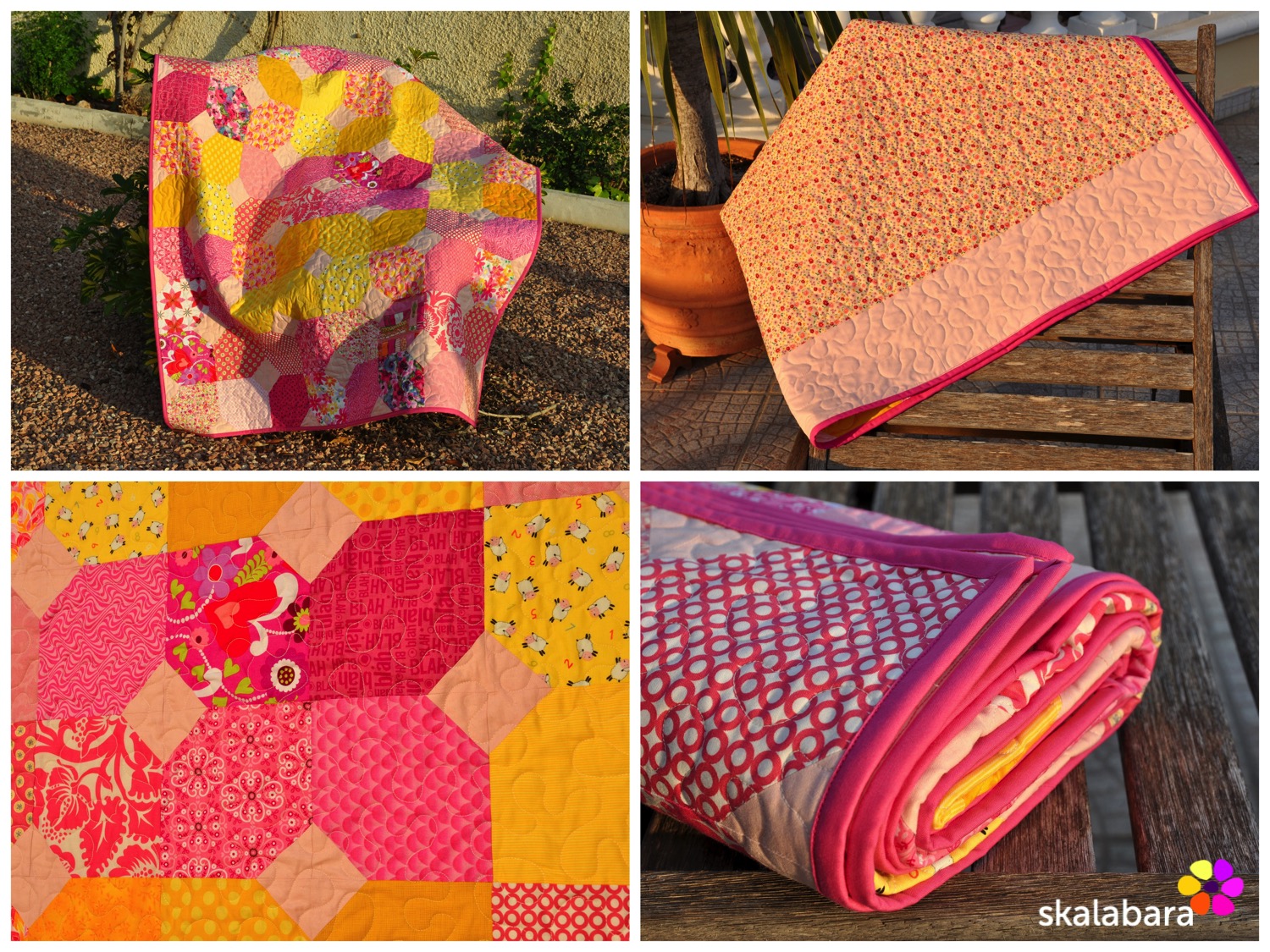 pink baby quilt collage - skalabara